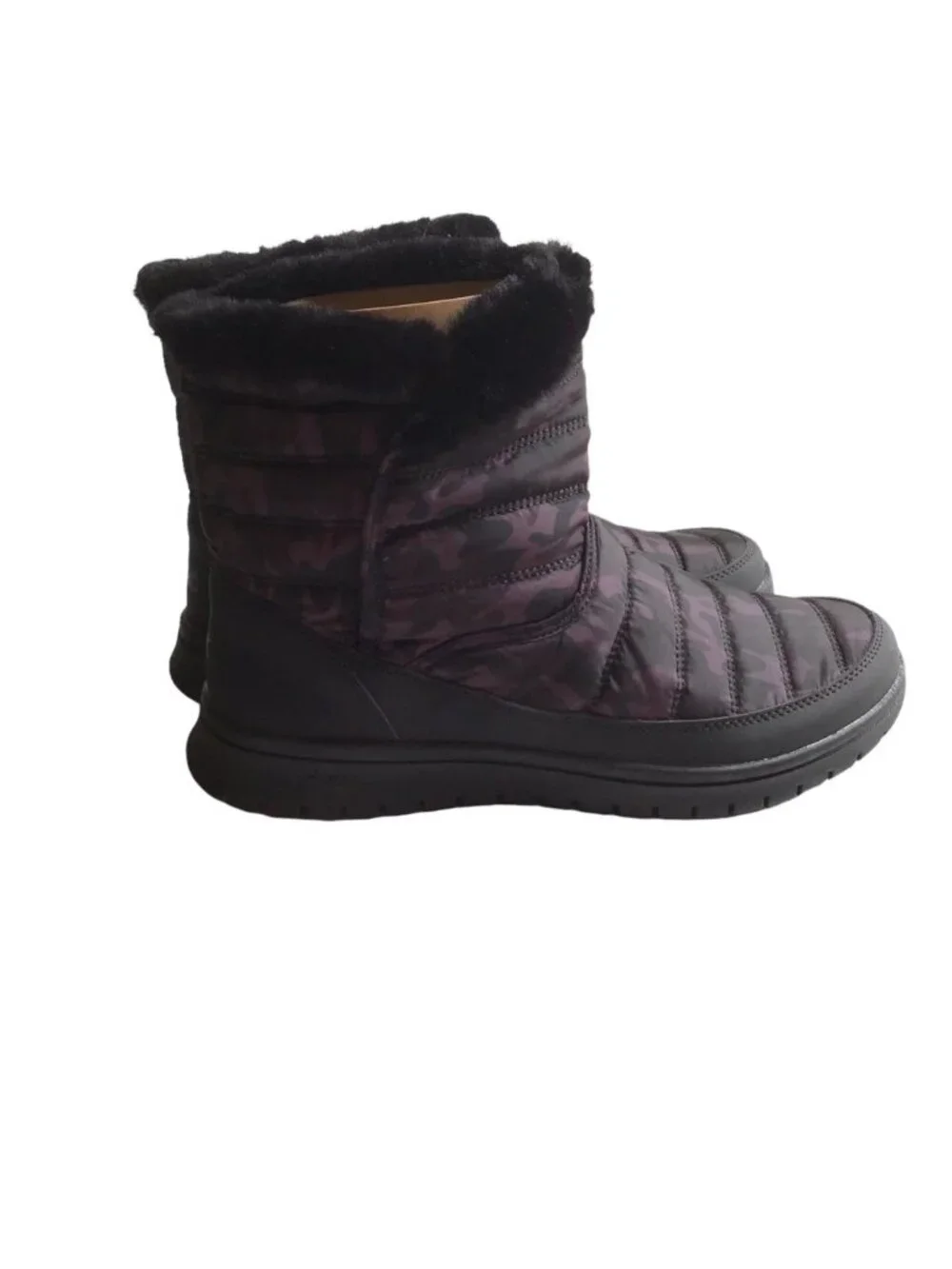 Ryke Womens Quilted Suzy Boot Camouflage Printed Lined Black Size 8M US New